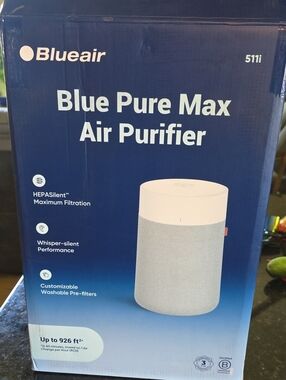 Blue Pure Max 511i Air Purifier in White & Light Gray